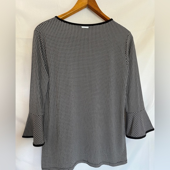 Michael Kors Monochrome Flared Sleeve Blouse - Picture 3 of 6